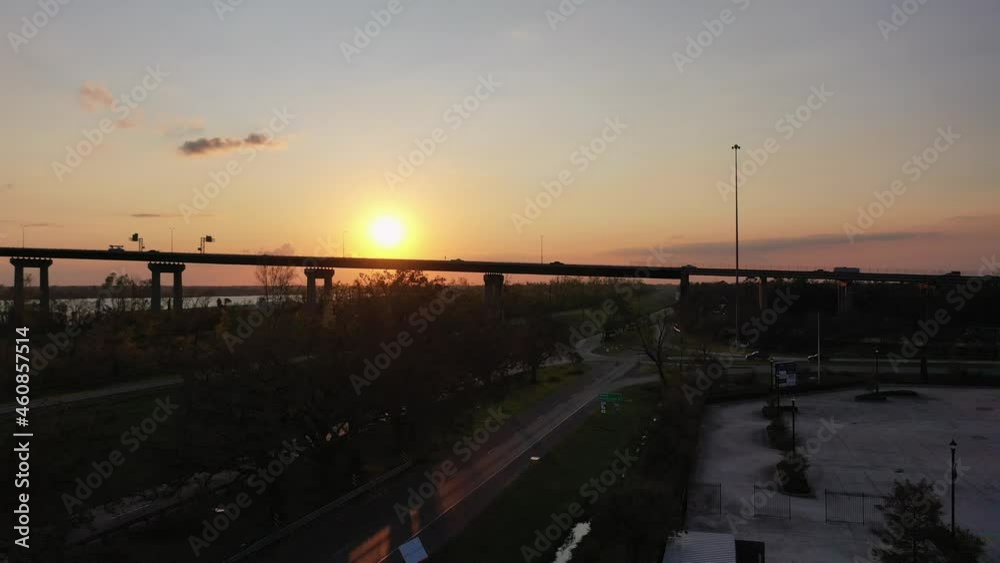 Hale Boggs Memorial Bridge at sunset in Destrehan, Louisiana Hale Boggs Memorial Bridge at sunset in Destrehan, Louisiana