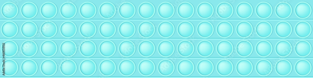 Pop it blue background as a fashionable silicon toy for fidgets. Addictive anti-stress toy in pastel colors. Bubble sensory popit for kids. Vector illustration in rectangle format suitable for bunner. Pop it blue background as a fashionable silicon toy for fidgets. Addictive anti-stress toy in pastel colors. Bubble sensory popit for kids. Vector illustration in rectangle format suitable for bunner.