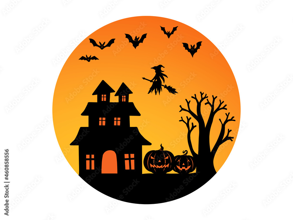 Halloween Silhouette Sublimation. Halloween illustration. Halloween sublimation illustration
