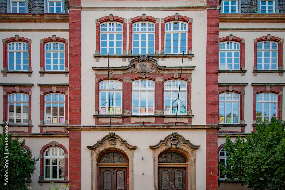 Fototapeta premium AACHEN, GERMANY. OCTOBER 04, 2020. Beautiful facade of unknown building.