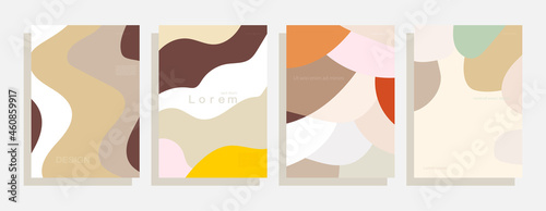 fluid colorful flat fashion cover templates vector background set