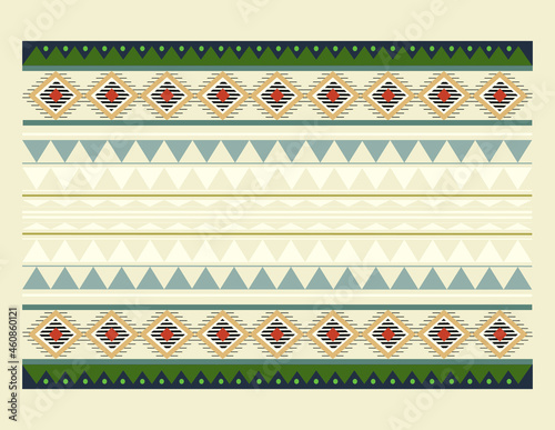 Ethnic abstract geometric pattern on a light white background