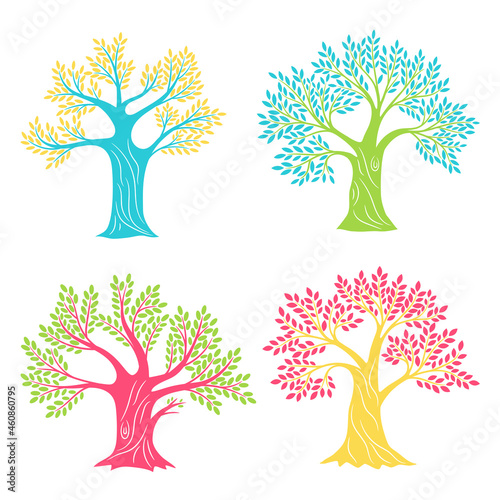 Fotografie, Obraz Coloured oak trees