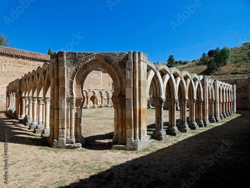 Monasterio de San Juan de Duero,  conocido también como Arcos de San Juan de Duero, arquitectura románica castellana situado a las afueras de la ciudad de Soria, Castilla y León  photo