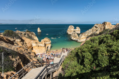 Algarve, Portugal - August, 2019: Camilo beach