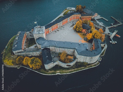 Vaxholm Castle by Drone in Vaxholm, Sweden photo