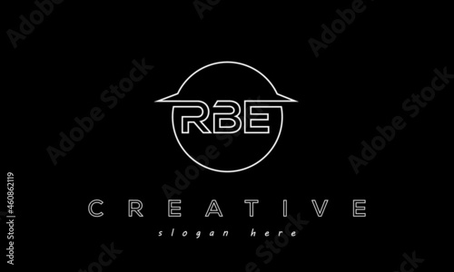 RBE Letters Icon Logo Design with Circle Border photo