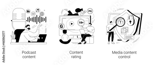 Engaging marketing abstract concept vector illustrations.