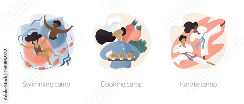 Summer programs for kids abstract concept vector illustrations.