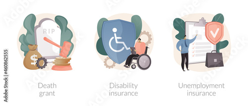 Social financial support abstract concept vector illustrations.