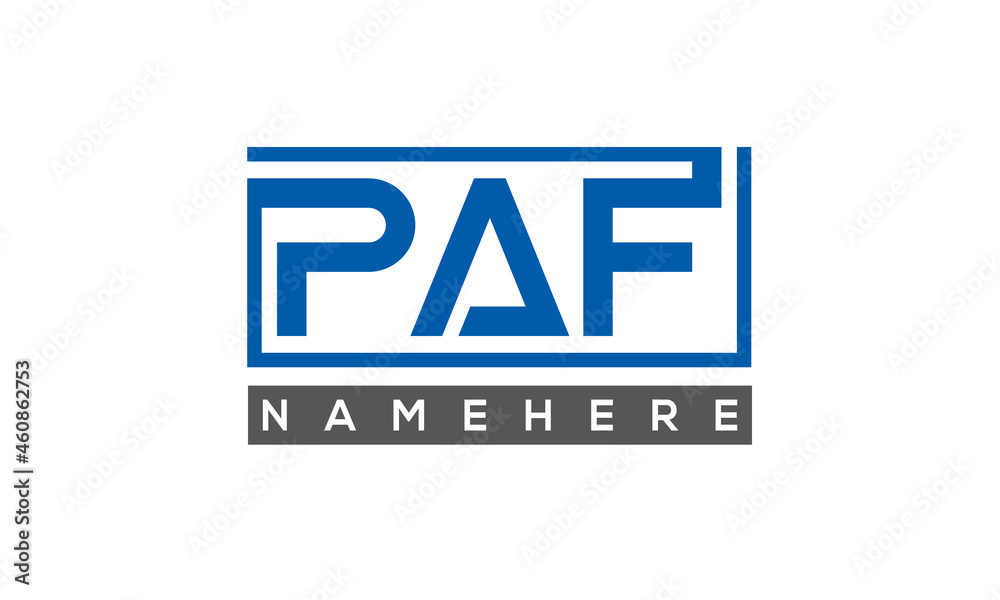 PAF creative three letters logo PAF creative three letters logo