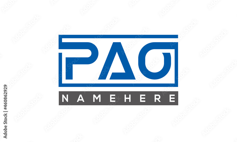 PAO creative three letters logo PAO creative three letters logo