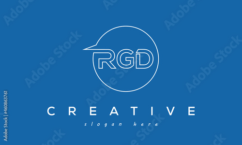 RGD Letters Icon Logo Design with Circle Border photo