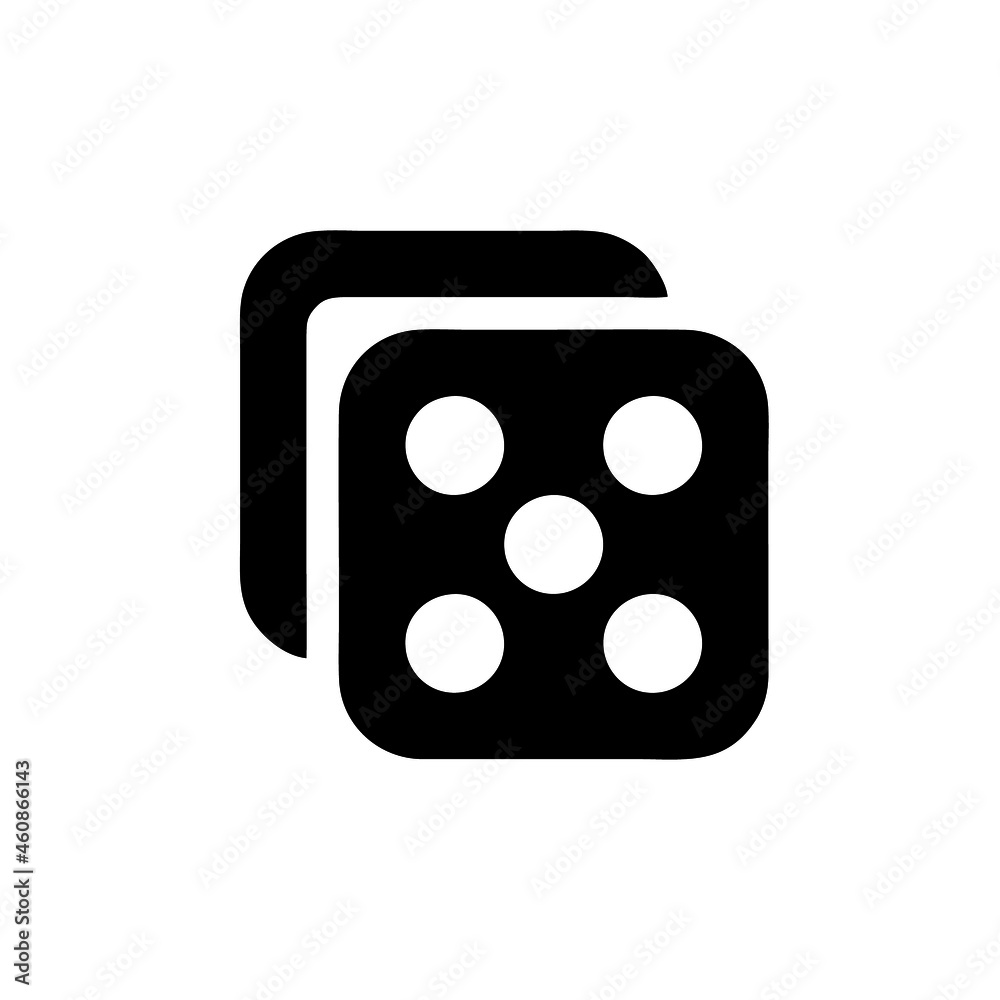 Black and white dice vector logo illustration Black and white dice vector logo illustration