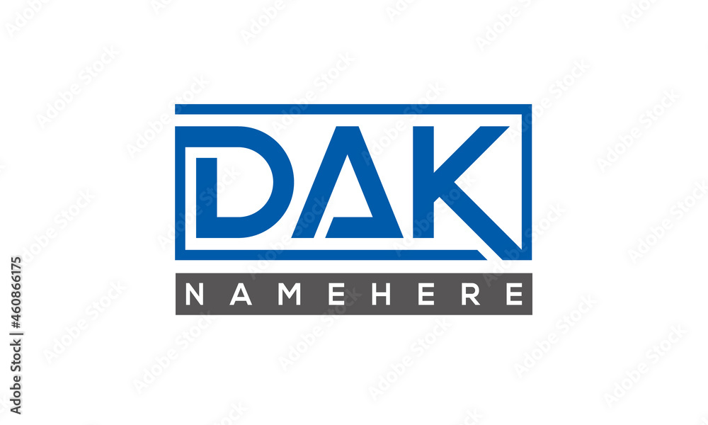 DAK creative three letters logo DAK creative three letters logo