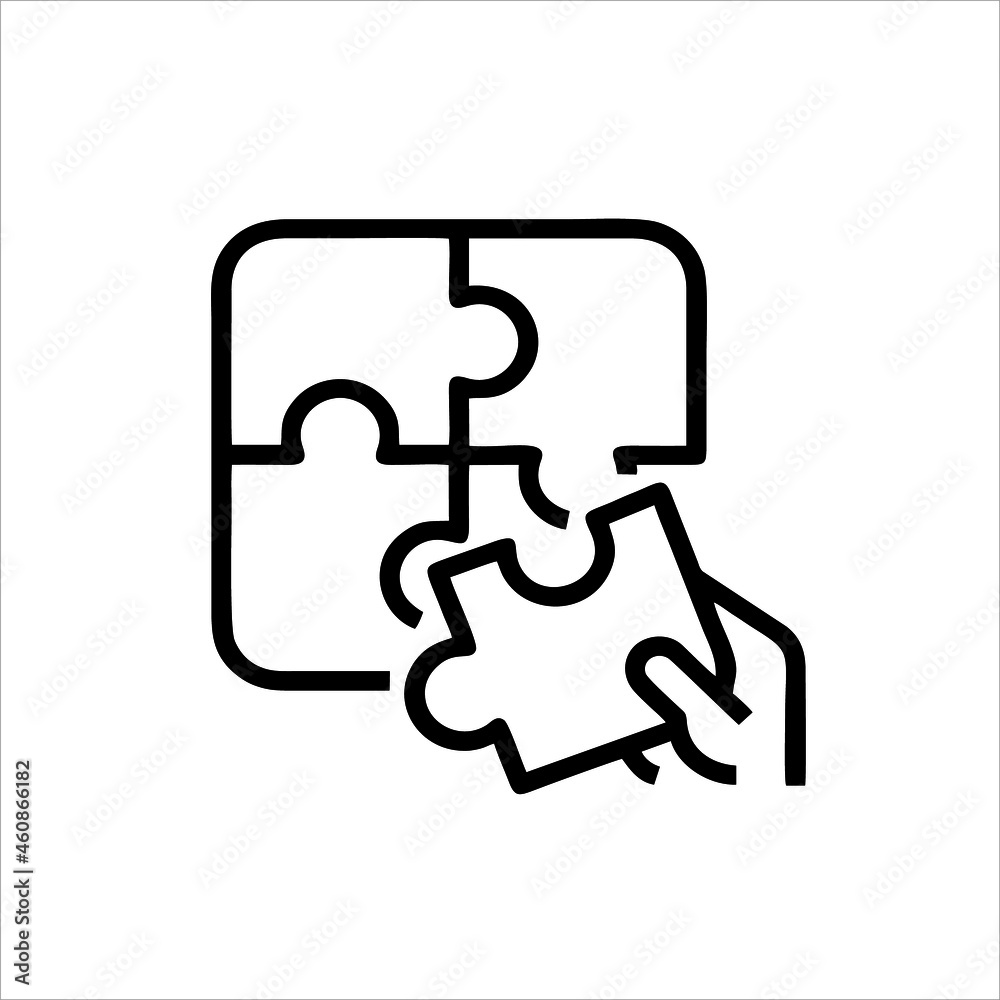 Best modern puzzle vector logo illustration