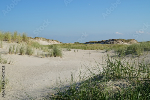 White sand dunes of Norderney Island on the North Sea in Germany 