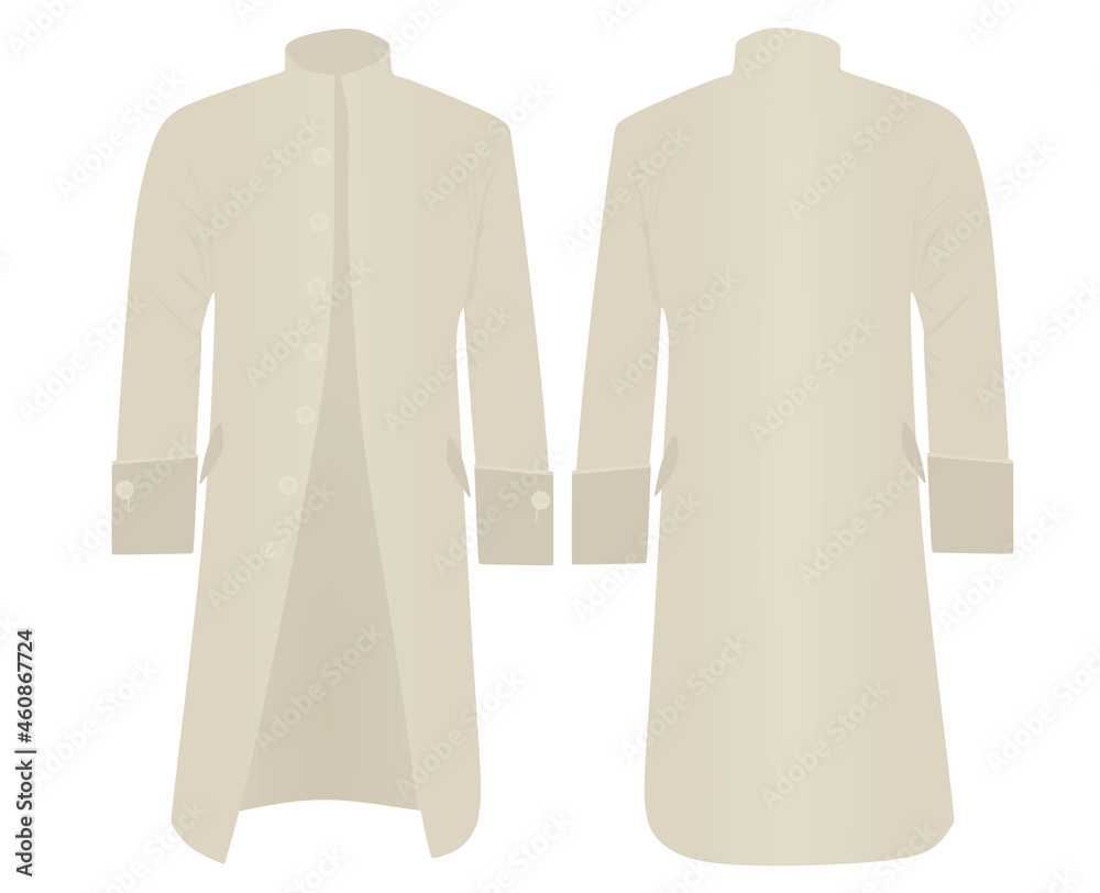 Beige retro coat. vector illustration Beige retro coat. vector illustration