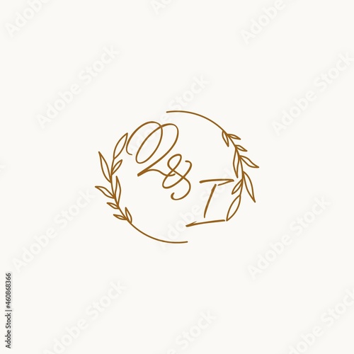 QI wedding initials logo design