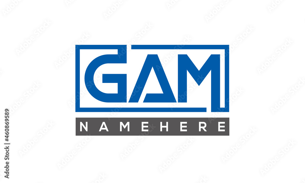 GAM creative three letters logo GAM creative three letters logo