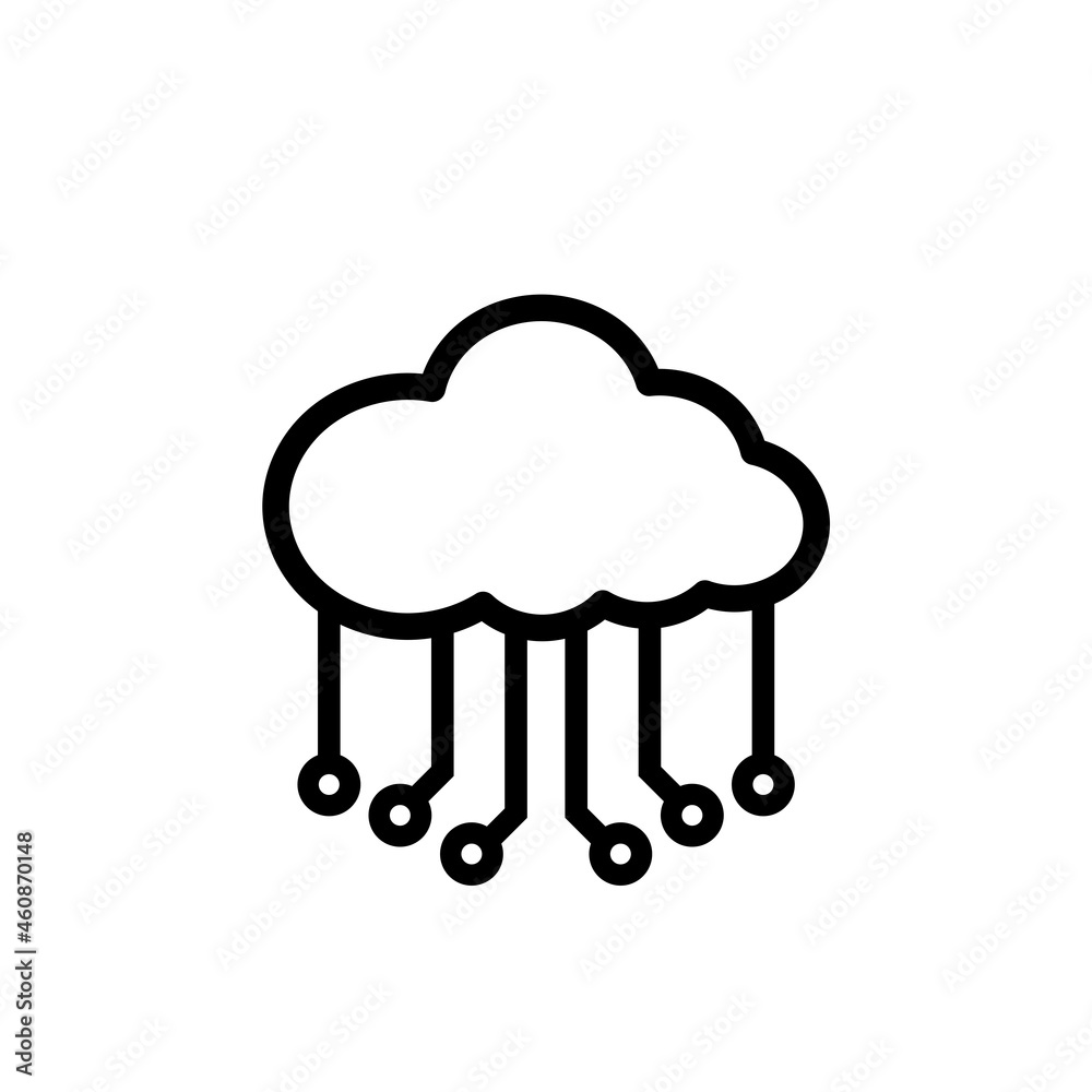 Cloud storage icon isolated on white background