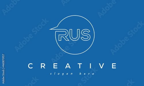 RUS Letters Icon Logo Design with Circle Border