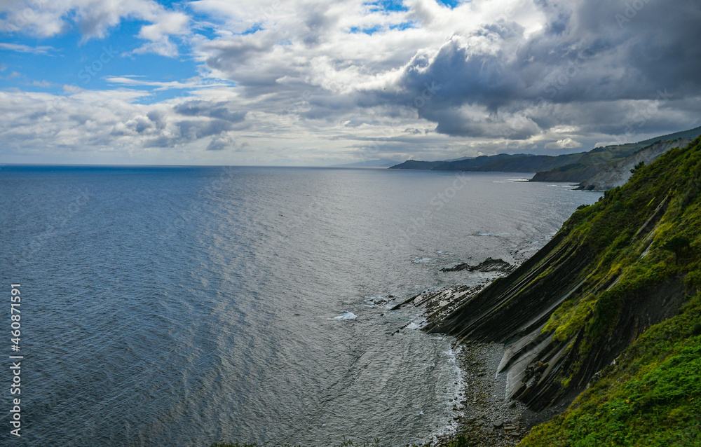 Spectacular Basque Coast Geopark in the Gipuzkoan town of Deba, Euskadi, Spain Spectacular Basque Coast Geopark in the Gipuzkoan town of Deba, Euskadi, Spain