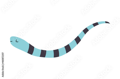 Cute Fish with Long Tail as Sea Animal in Bandana Floating Underwater Vector Illustration