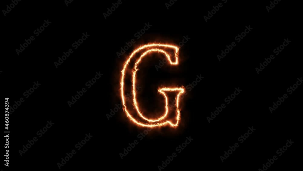Fiery letter G. Animation on a black background a letter burning in a flame 4k video. Fiery letter G. Animation on a black background a letter burning in a flame 4k video.