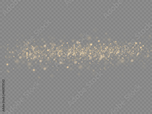 Yellow dust particles, golden sparks, lights, star photo