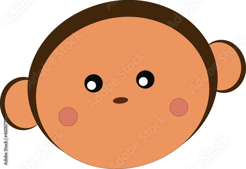 monkey muzzle with ears cute face