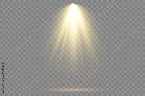 Spotlight projector, light effect with yellow rays