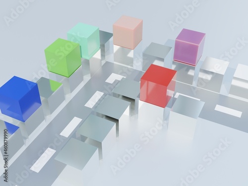 Fototapeta Naklejka Na Ścianę i Meble -  街と道路の抽象的3dイラスト