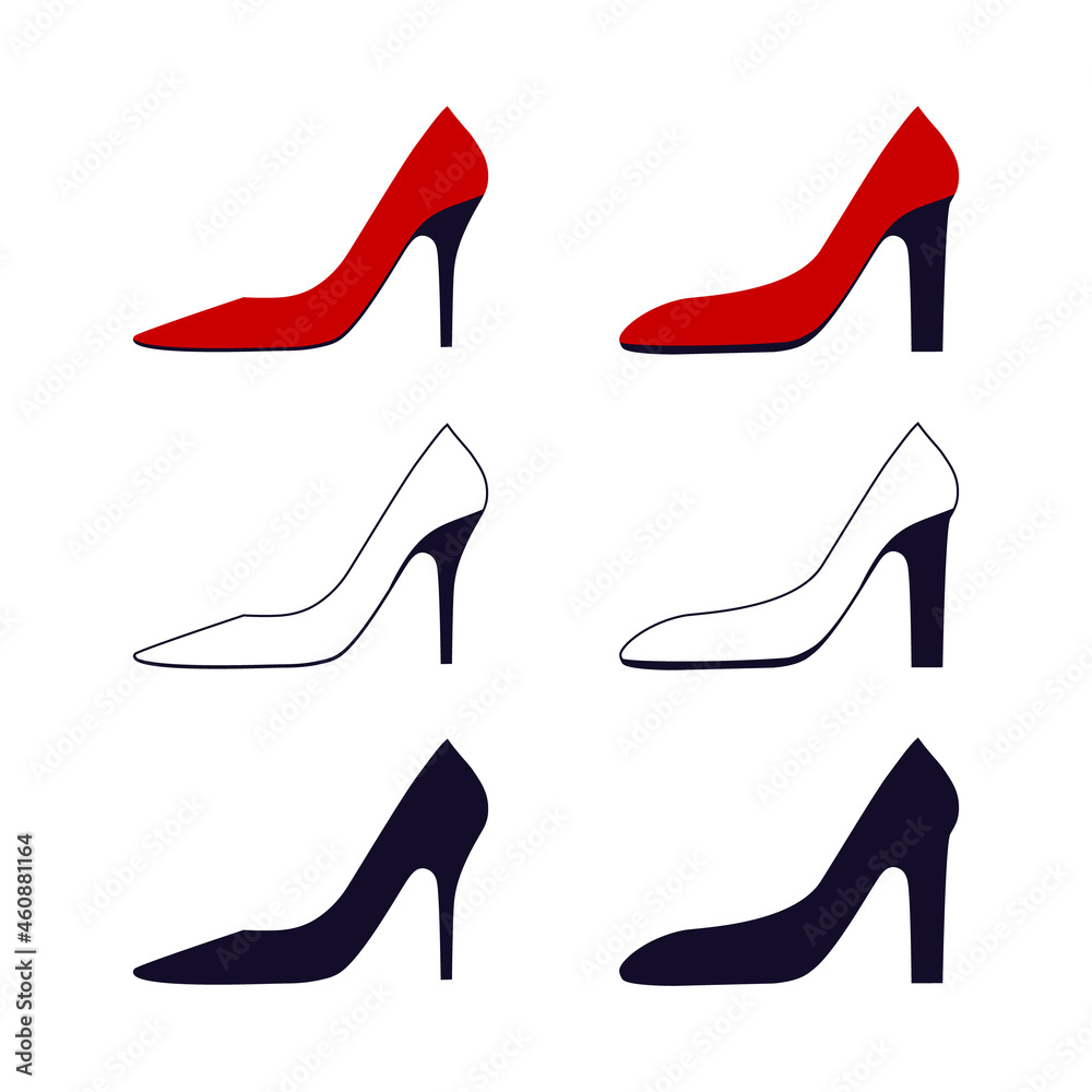 women's shoes with high heels vector