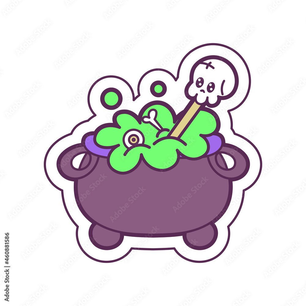 Isolated cute halloween witch cauldron icon Vector illustration Isolated cute halloween witch cauldron icon Vector illustration