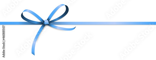 blue colored ribbon bow