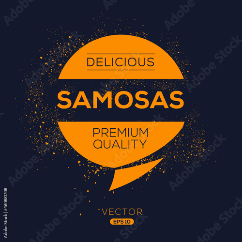 Creative (Samosas) logo, Samosas sticker, vector illustration.