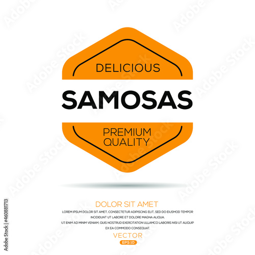 Creative (Samosas) logo, Samosas sticker, vector illustration.
