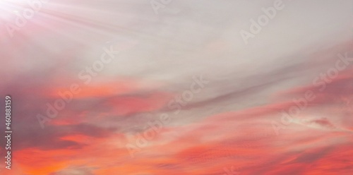 Beautiful pink and purple cloudy sky with space for copy