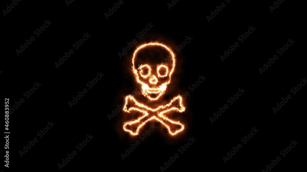 Animated skull and bones sign on fire. Animation on a black background letters 4K video is burning in a flame.
Animated skull and bones sign on fire. Animation on a black background letters 4K video is burning in a flame.