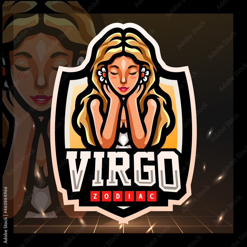 Virgo zodiac mascot. esport logo design Virgo zodiac mascot. esport logo design
