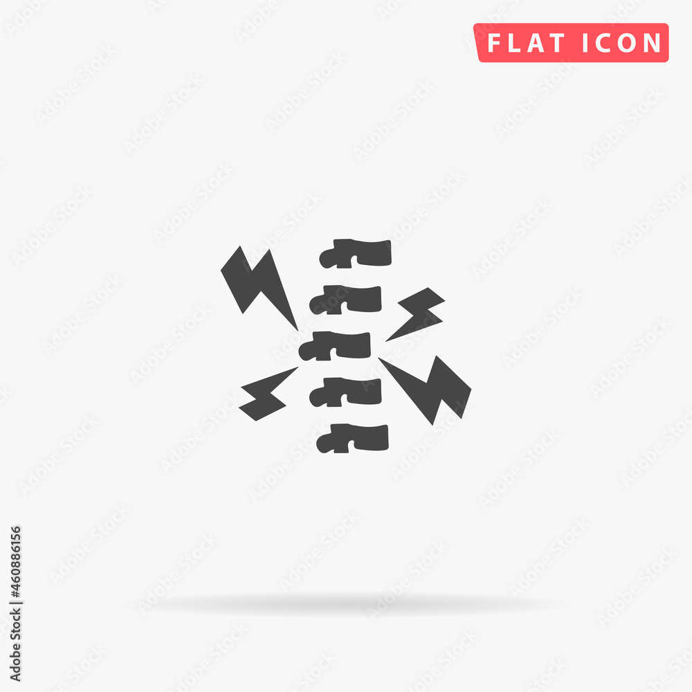 Backache, Back pain flat vector icon. Hand drawn style design illustrations Backache, Back pain flat vector icon. Hand drawn style design illustrations