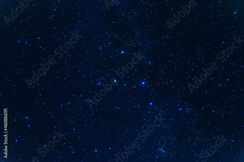 Night starry sky with stars, constellations, nebulae and galaxies at night. Abstract blue background
