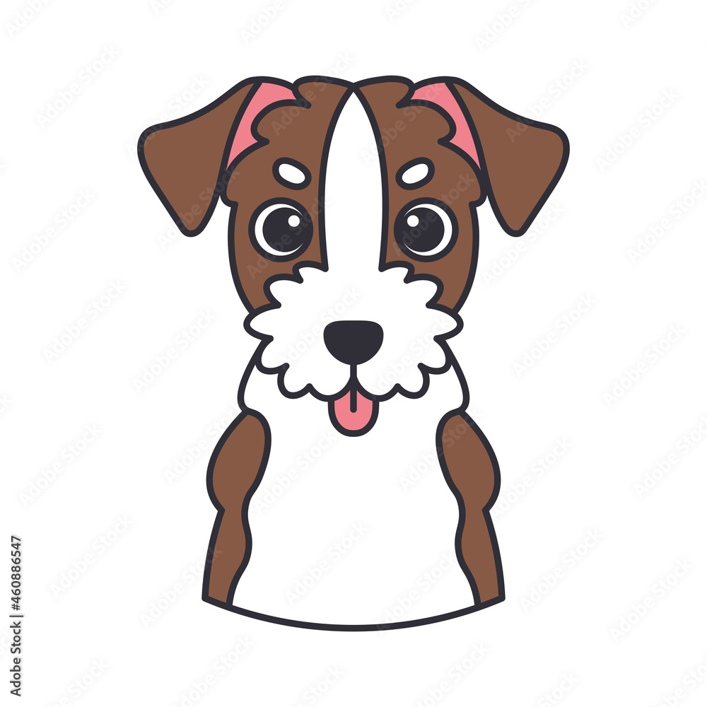 Fototapeta premium Isolated cute avatar of an airedale terrier dog breed Vector illustration