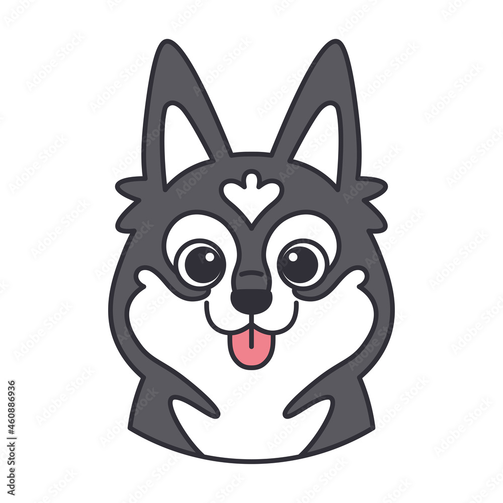 Isolated cute avatar of a husky dog breed Vector illustration Isolated cute avatar of a husky dog breed Vector illustration