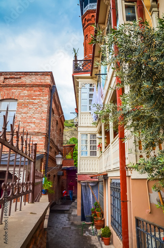 Cozy streets of historical center of old Tbilisi  Georgia