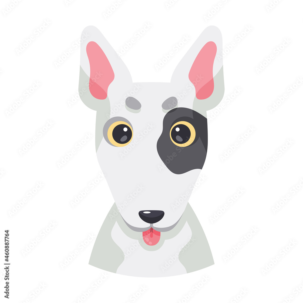 Isolated cute avatar of a bull terrier dog breed Vector illustration Isolated cute avatar of a bull terrier dog breed Vector illustration