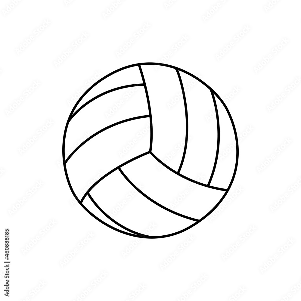 Volleyball ball. Sport equipment line sketch. Hand drawn doodle outline icon. Vector black and white freehand fitness illustration Volleyball ball. Sport equipment line sketch. Hand drawn doodle outline icon. Vector black and white freehand fitness illustration