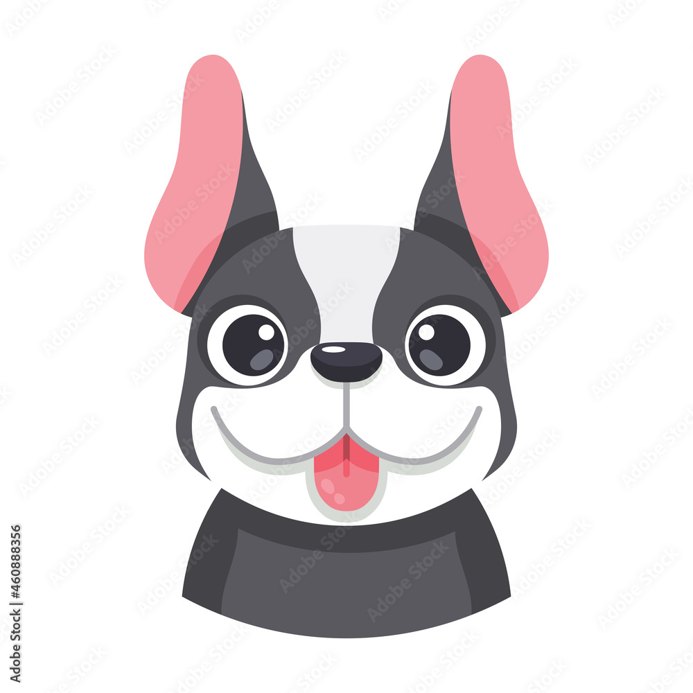 Isolated cute avatar of a boston terrier dog breed Vector illustration