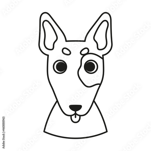 Isolated cute avatar of a bull terrier dog breed Vector illustration